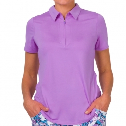 JoFit Ladies & Plus Size Short Sleeve Performance Golf Polo Shirts - Purple Haze (Lilac)