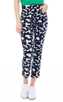 Swing Control Ladies 28" Pull On Print Golf Ankle Pants - Butterfly Print