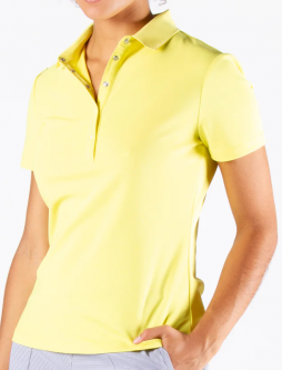 SALE Nivo Ladies Brenna Short Sleeve Golf Polo Shirts - Lemon Sherbet