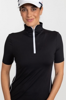 Kinona Ladies & Plus Size Keep It Covered Short Sleeve Golf Shirts - Kilauea/Essentials (Black)