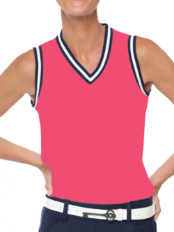 Belyn Key Ladies Varsity Shell Sleeveless Golf Shirts - NOTTING HILL (Melon)