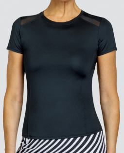 Tail Ladies Lorenia Short Sleeve Tennis/Pickleball  Shirts - ESSENTIALS (Onyx Black)