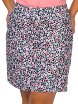 JoFit Ladies & Plus Size 17" Mina Pull On Golf Skorts - Tropical Sunrise (Ditsy Floral Print)