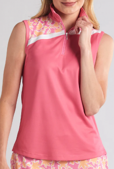 SALE Bermuda Sands Ladies Jo Sleeveless Golf Shirts - Flamingo