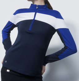 Daily Sports Ladies & Plus Size CALAIS Long Sleeve Half Neck Golf Shirts - Spectrum Blue