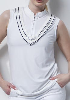 Daily Sports Ladies & Plus Size ISTRES Sleeveless Golf Shirts - White