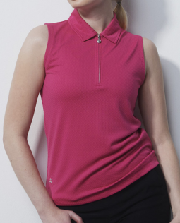 Daily Sports Ladies & Plus Size PEORIA Sleeveless Golf Polo Shirts - Tulip Pink
