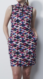 Daily Sports Ladies & Plus Size NICE Sleeveless Print Golf Dress - Spectrum Tulip
