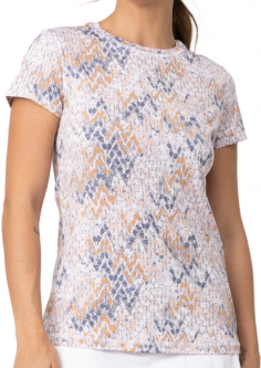 Sofibella Ladies & Plus Size Short Sleeve Tennis Shirts - UV FEATHER (Missy)