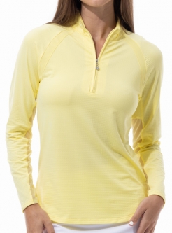 SanSoleil Ladies SolTek Raglan Sleeve Solid Zip Mock Golf Sun Shirts - Assorted Colors