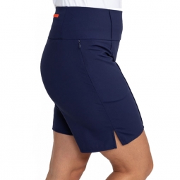 Kinona Ladies & Plus Size 8" Golf Glove Friendly Pull On Golf Shorts - Hanapepe/Kapa'a (Navy Blue)