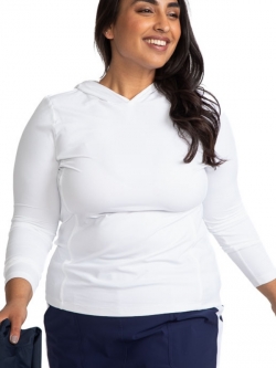 Kinona Ladies & Plus Size Layer It Up Long Sleeve Hoodie Golf Shirts - Kekaha (White)