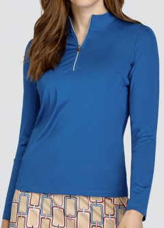 Tail Ladies & Plus Size Nashla Long Sleeve Zip Golf Sun Shirts - FUN IN THE SUN (Royal)