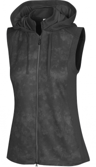 Greg Norman Ladies Amaya Sleeveless Full Zip Hooded Golf Vest - LUXE LEISURE (Black)