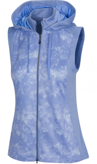 Greg Norman Ladies Amaya Sleeveless Full Zip Hooded Golf Vest - LUXE LEISURE (Peri)
