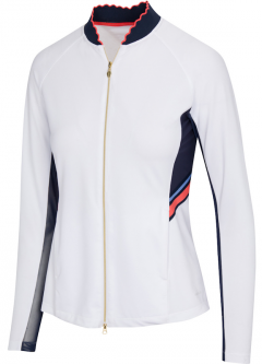 Greg Norman Ladies Phoenix Solar XP L/S Full Zip Golf Shirts - VERANDA (White)