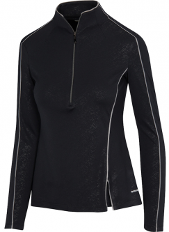 Greg Norman Ladies Titania Solar XP Long Sleeve ½-Zip Golf Shirts  - ASTRAL (Black)