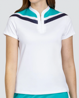 Tail Ladies Mirielle Short Sleeve Zip Golf Shirts - SAVANNAH DELIGHT (Chalk White)