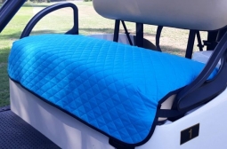 GolfChic Bags Ladies Golf Cart Seat Covers - Turquoise Quilted with Black Binding