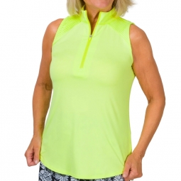 SALE JoFit Ladies Emma Sleeveless Cutaway Golf Shirts - Yellow Jacket (Lemon Lime)