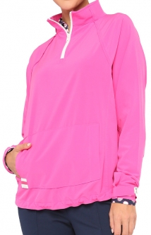 SPECIAL Belyn Key Ladies Nottingham Long Sleeve Golf Jackets - LALA LAND (Hot Pink)