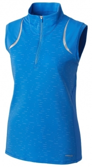 SALE Annika Ladies Sleeveless Elite Contour Mock Golf Shirts - SHINE (Sport Blue)
