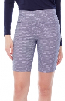 Swing Control Ladies MICRO 10" Pull On Print Golf Shorts - Grey/White