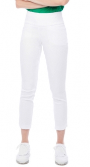 Swing Control Ladies SCALES 28" Petal Slit Pull On Golf Ankle Pants - White
