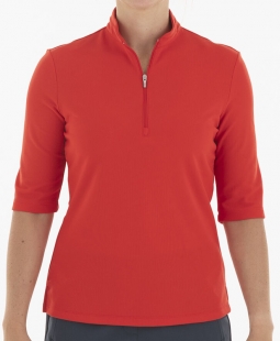 SPECIAL Nivo Ladies Noa Half Sleeve Mock Golf Shirts - Red