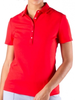 SPECIAL Nivo Ladies Brenna Short Sleeve Mock Neck Golf Shirts - Red