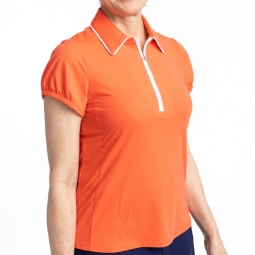 Kinona Ladies & Plus Size Prettier Than A Polo Short Sleeve Golf Shirts - Kekaha (Coral Red)