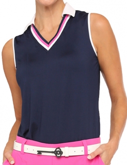 Belyn Key Ladies Ava Sleeveless Golf Polo Shirts - LALA LAND (Ink)