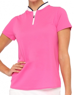 Belyn Key Ladies Emma Cap Sleeve Golf Shirts - LALA LAND (Hot Pink)