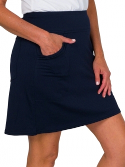 JoFit Ladies & Plus Size Mina Long Pull On Golf Skorts - Essentials (Midnight Navy)