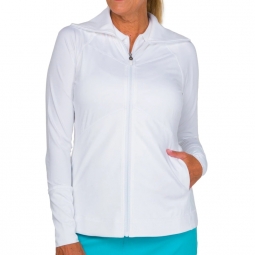 JoFit Ladies & Plus Size Non-Sheer Lightweight Golf Jackets - Essentials (White)
