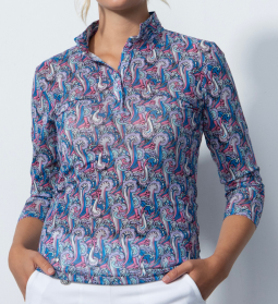 Daily Sports Ladies & Plus Size HYPE ¾ Sleeve Paisley Print Golf Shirts