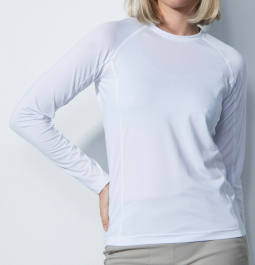 Daily Sports Ladies & Plus Size ARRAS Long Sleeve Mock Neck Golf Shirts - White