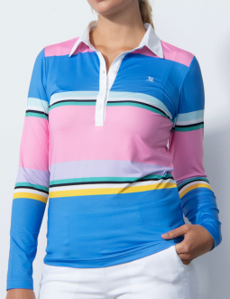 Daily Sports Ladies & Plus Size CAPRI Long Sleeve Striped Golf Polo Shirts