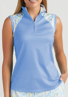 SALE Bermuda Sands Ladies & Plus Size Melia Sleeveless Golf Shirts - Periwinkle