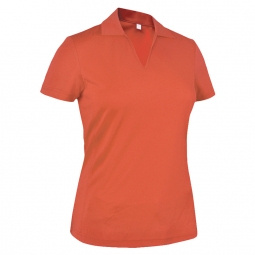 SALE Monterey Club Ladies V-Neck Fitted Short Sleeve Golf Shirts - Salmon Pink & Parrot Green