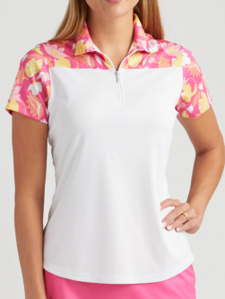 SALE Bermuda Sands Ladies & Plus Size Rylan Short Sleeve Golf Shirts - White
