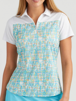 SALE Bermuda Sands Ladies & Plus Size Ettie Short Sleeve Golf Polo Shirts - Azure