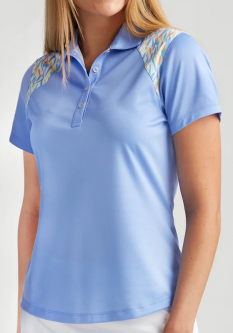 SALE Bermuda Sands Ladies & Plus Size Naya Short Sleeve Golf Polo Shirts - Periwinkle