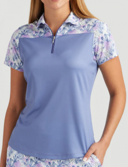 SALE Bermuda Sands Ladies Opal Short Sleeve Golf Polo Shirts - Slate Blue