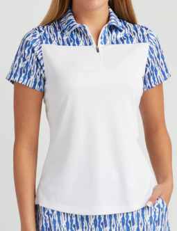 SALE Bermuda Sands Ladies Jeanie Short Sleeve Golf Polo Shirts - White