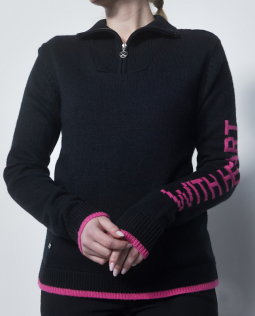 Daily Sports Ladies & Plus Size ROANNE Long Sleeve Lined Golf Pullovers - Black