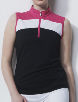 Daily Sports Ladies & Plus Size CALAIS Sleeveless Golf Shirts - Black