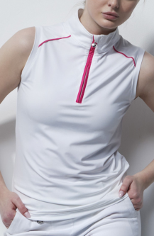 Daily Sports Ladies & Plus Size ATRANI Sleeveless Golf Shirts - White