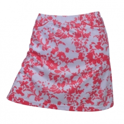 SPECIAL Monterey Club Women's Plus Size Vivid Floral Print Pull On Golf Skorts - Red/White