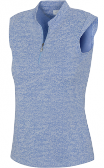 GN Ladies & Plus Size TWEED JACQUARD Sleeveless Mock Golf Shirts - ESSENTIALS (Assorted Colors)